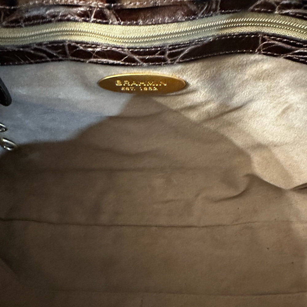 BRAHMIN Sophie Orinoco Croc Embossed Leather Shoulder Bag - Picture 9 of 12